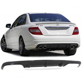 Mercedes C Serisi W204 (2008-2011) Makyajsız Arka Tampon Eki - Difüzör (Plastik)